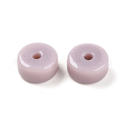 Непрозрачные однотонные стеклянные бусины GLAA-N007-6x3mm-A02-1