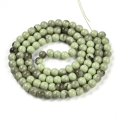 Выпечка окрашенные стеклянные бусины пряди DGLA-N013-8mm-05-1