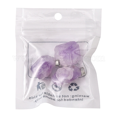 3 шт. Подвески из натурального аметиста G-FS0001-01-1