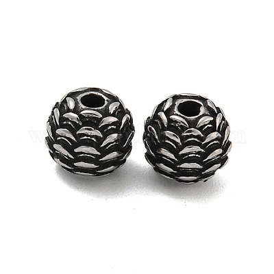 Круглые бусины из нержавеющей стали марки 304 STAS-E214-01AS-02-1