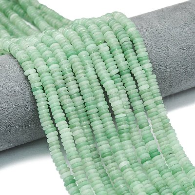 Нити бусин из натурального зеленого авантюрина с эффектом матирования G-K389-C31-01-1