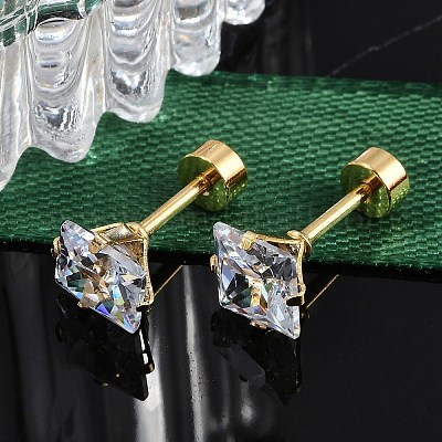 Квадратные стеклянные беруши EJEW-H105-24G-D-1