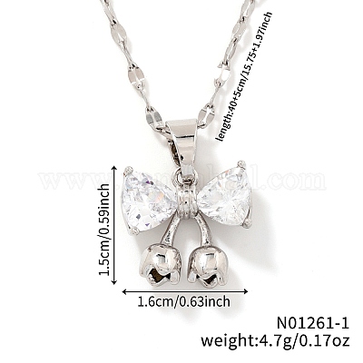 Латунные подвески-бантики с прозрачными кубическими цирконами RA0776-1-1