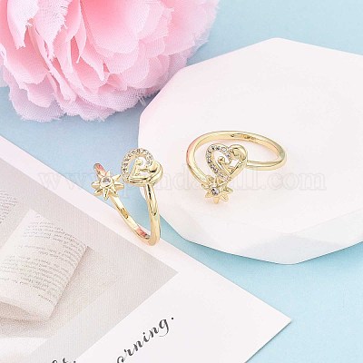 Манжеты из латуни с микро паве кубический цирконий для женщин KK-T071-77G-1