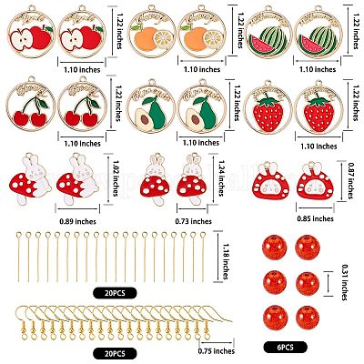 Набор для изготовления сережек-капель с фруктами и кроликом своими руками DIY-SZ0007-52-1