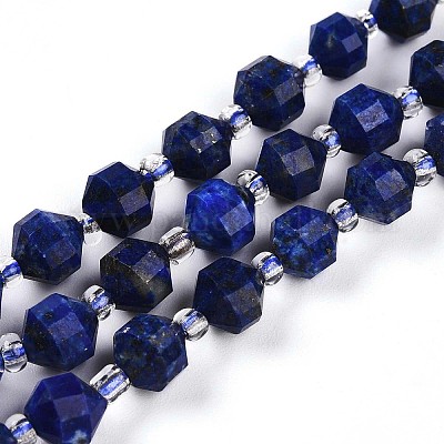 Natürlicher Lapislazuli Perlenstränge&nbsp;G-O201B-25-1-1