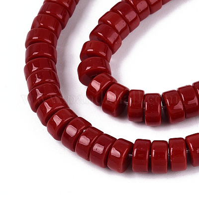 Непрозрачные сплошные цветные стеклянные бусины GLAA-N026-3x6mm-06-1