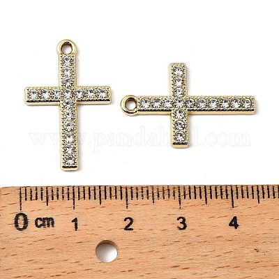 Подвески со стразами из сплава с ультрафиолетовым покрытием FIND-A054-09G-1