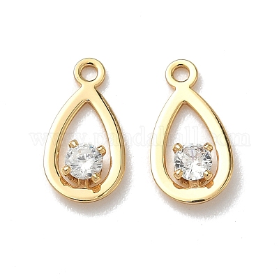 Подвески-слезинки из латунного микропаве из кубического циркония KK-Z136-02G-1