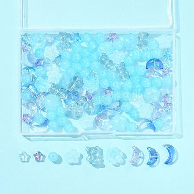 126шт 10 стиля прозрачные стеклянные бусины GLAA-FS0002-36-1