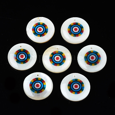 Подвески с пресноводными ракушками с принтом SHEL-T009-20B-1