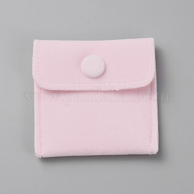 Квадратная бархатная шкатулка для драгоценностей с кнопкой CON-WH0088-77A-07-1