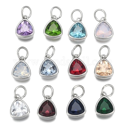 Подвеска из нержавеющей стали 304 с кубическим цирконием ZIRC-P080-B-1