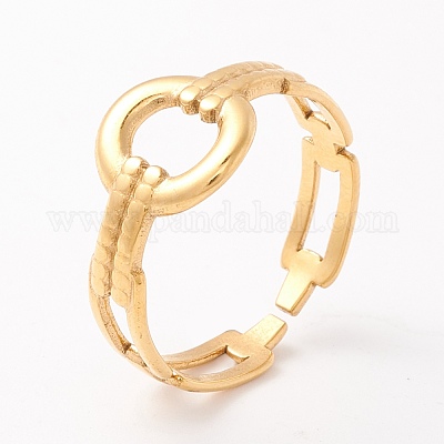 Ионное покрытие (IP) манжетное кольцо из нержавеющей стали 304 RJEW-F121-05G-1