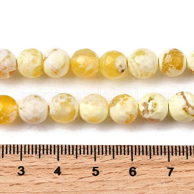Бусы из натурального огненного агата с потрескиванием G-K166-07F-8mm-07-1
