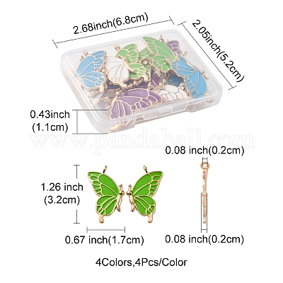 8 пара двухцветных эмалевых подвесок из сплава ENAM-FS0002-49-1