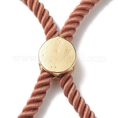 Наполовину готовые браслеты-слайдеры из скрученной миланской веревки FIND-G032-01G-21-1