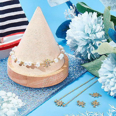 Долговечные подвески-соединители из латуни с микропаве из прозрачного кубического циркония KK-BBC0003-34-1