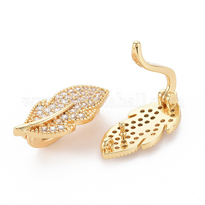 Застежки-твистеры из латуни с микропейвом и прозрачным фианитом KK-S354-321-NF-1