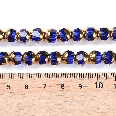 Стеклянные бусины с гальваническим покрытием  EGLA-Q128-04A-FP01-1