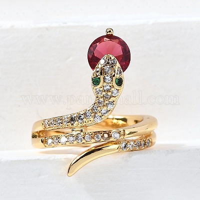 Регулируемые манжетные кольца с микропаве из кубического циркония из латуни RJEW-D313-04G-1