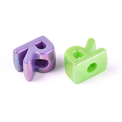 УФ-покрытие непрозрачные акриловые европейские бусины OACR-M027-03R-1