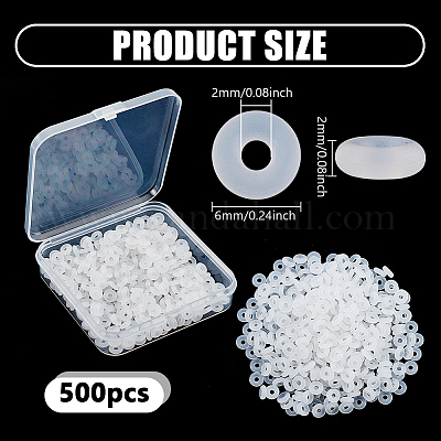 500 шт. силиконовые бусины-разделители&nbsp;SIL-UN0001-02B-1