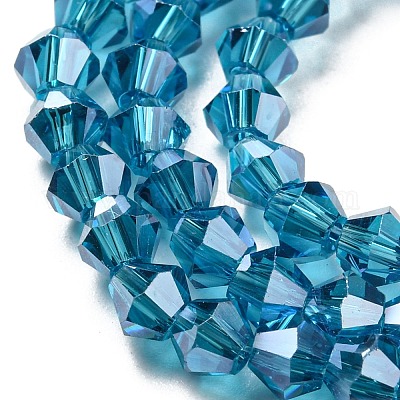 Прозрачные стеклянные бусины гальваническим пряди EGLA-A039-T4mm-A01-1