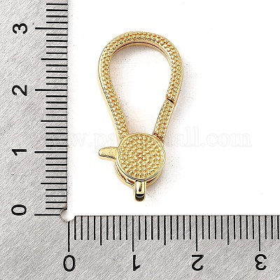 Застежки-клешни из прозрачной латуни с кубическим цирконием KK-Z078-47A-G-1