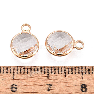 Латунь стекло подвески золотой тон&nbsp;GLAA-ZX008-24E-G-1