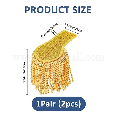 Съемные погоны с кисточками из ткани AJEW-WH0460-128-1