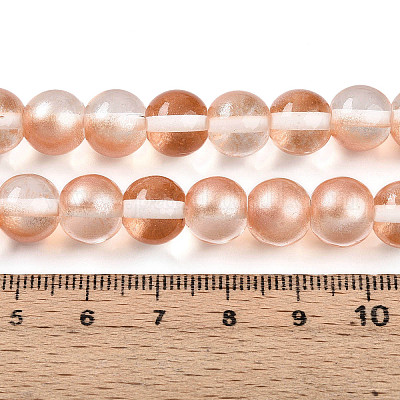 Запекание окрашенные прозрачные стеклянные бусины нити DGLA-N011-10mm-04-1