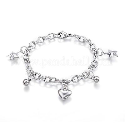 Wholesale 304 Stainless Steel Charm Bracelets 