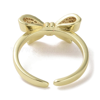 Открытое кольцо-манжета из латуни с микропаве из кубического циркония RJEW-K256-58D-G-1