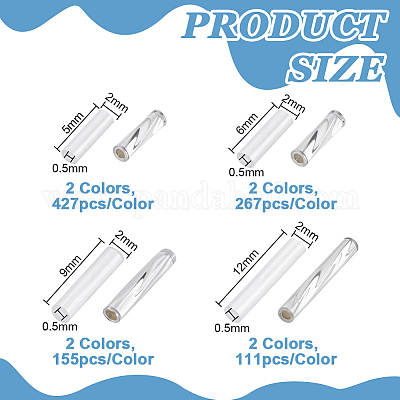 1920 шт. 8 вида стеклянных витых бусин SEED-GA0001-02-1