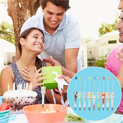 10 шт. 10-х цветные пластиковые ручки-бусины&nbsp;FIND-YW0008-56-1