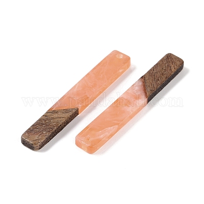 Большие подвески из смолы и дерева WOOD-F015-02C-1