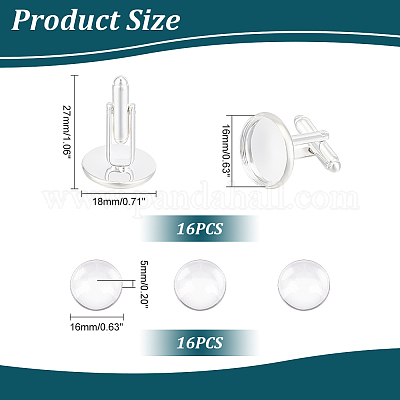 16 шт. латунная пуговица для манжет KK-UN0001-71-1