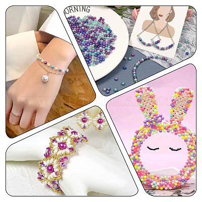 1000 шт. 10-цветные стеклянные бусины с имитацией жемчуга HY-SP0001-01C-1