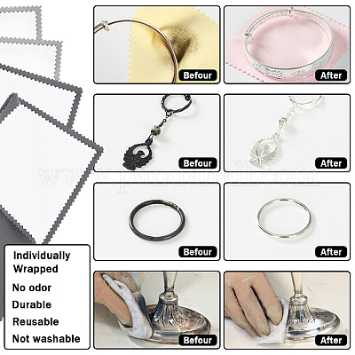 4 лист 2 цвета 4 слоя ткани для полировки серебра AJEW-BBC0002-18-1