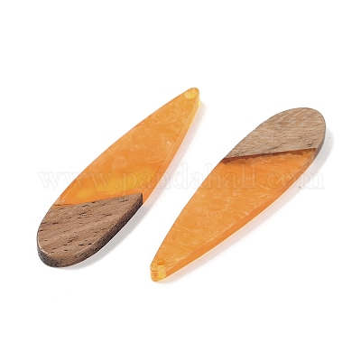 Большие подвески из смолы и дерева WOOD-F015-08H-1