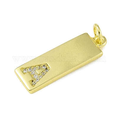 Латунные микропаве прозрачные подвески с фианитом KK-P266-06G-A-1