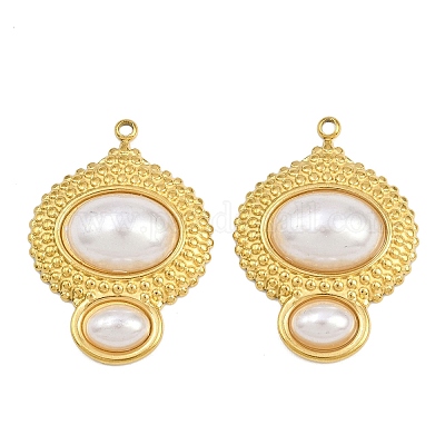 Подвески из нержавеющей стали 304 и АБС-пластика с имитацией жемчуга STAS-Z166-15G-1