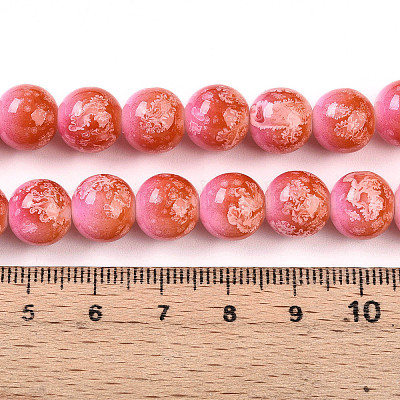 Выпечка окрашенные стеклянные бусины пряди DGLA-N008-10mm-01-1