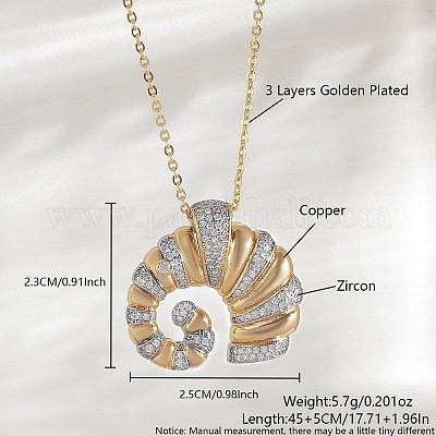 Ожерелья с подвесками Ocean Summer из латуни с прозрачными кубическими цирконами и паве FS-WG8D1A7-16-1