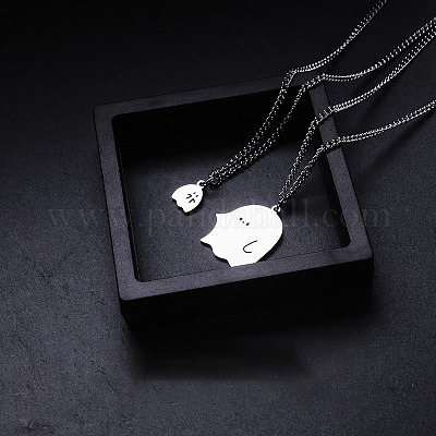 Парные кулоны-подвески из нержавеющей стали 304 с белой эмалью FS-WG21640-04-1