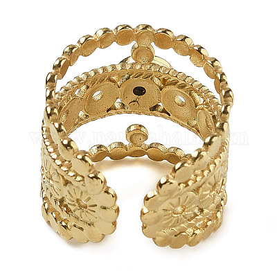 Натуральный розовый кварц кольца палец RJEW-U027-03G-08-1