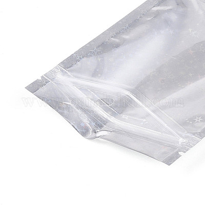 Блестящая голографическая звезда пластиковая упаковка инь-ян пакеты с застежкой-молнией OPP-N002-02F-1