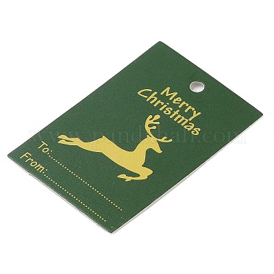 Прямоугольные бумажные подарочные бирки CDIS-F008-01F-1