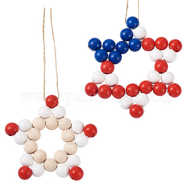 2 шт. 2 стиля рождественской тематики деревянные подвесные украшения HJEW-EL0001-01B-1